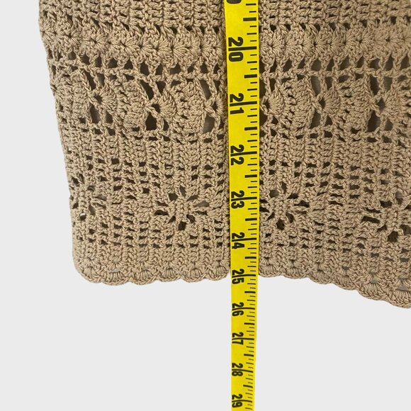 Jones New York Lined Crochet Sleeveless Top Tan Women's Petite Large Casual Boho - Picture 9 of 9